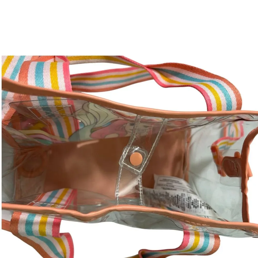 Disney Ariel Clear Crossbody Bag Rainbow Strap Pink Trim Adjustable Strap - Picture 10 of 16
